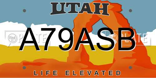 A79ASB Utah License Plate