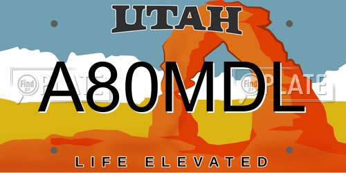 A80MDL Utah License Plate