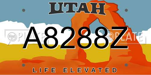 A8288Z Utah License Plate