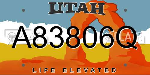 A83806Q Utah License Plate