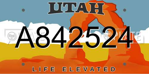A842524 Utah License Plate