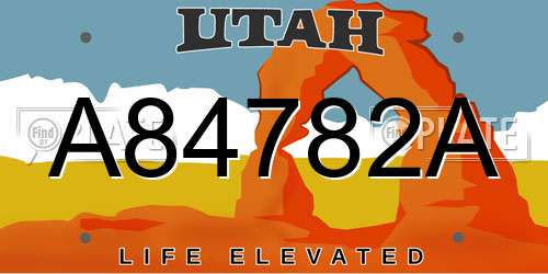 A84782A Utah License Plate
