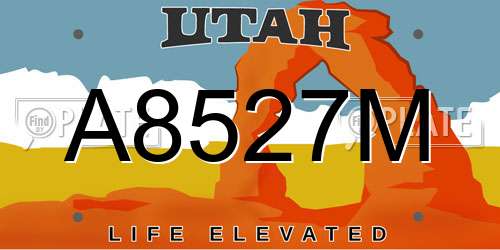 A8527M Utah License Plate