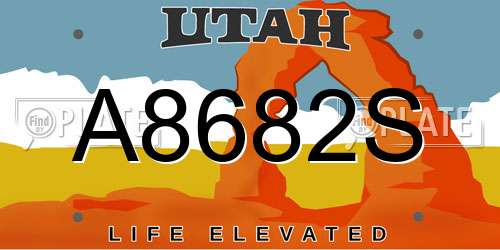 A8682S Utah License Plate