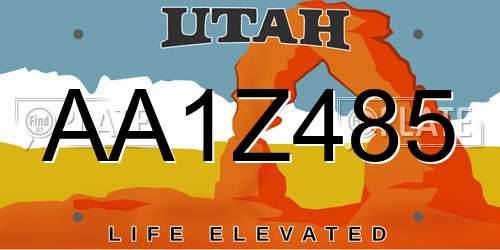 AA1Z485 Utah License Plate