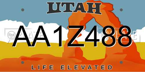 AA1Z488 Utah License Plate