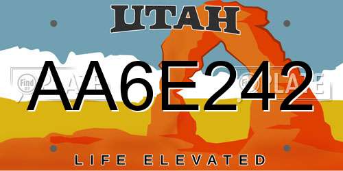 AA6E242 Utah License Plate