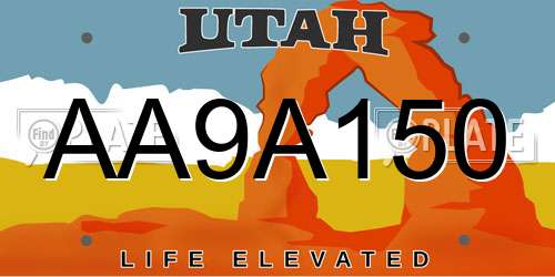 AA9A150 Utah License Plate