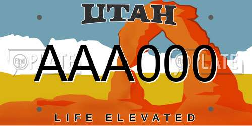 AAA000 Utah License Plate