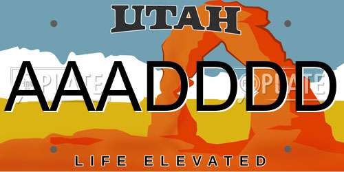 AAADDDD Utah License Plate