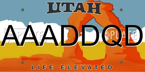 AAADDQD Utah License Plate
