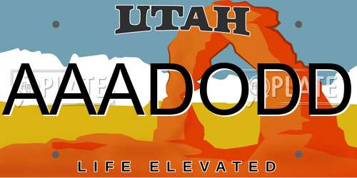 AAADODD Utah License Plate