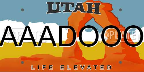 AAADOOO Utah License Plate
