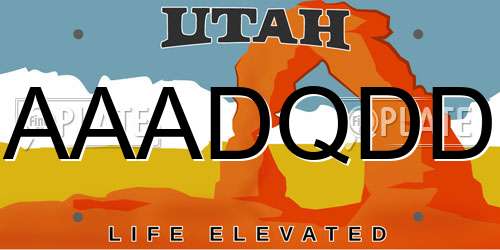AAADQDD Utah License Plate