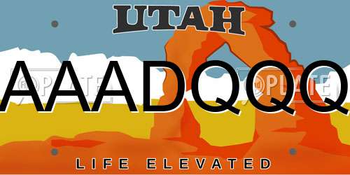 AAADQQQ Utah License Plate
