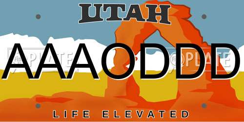 AAAODDD Utah License Plate