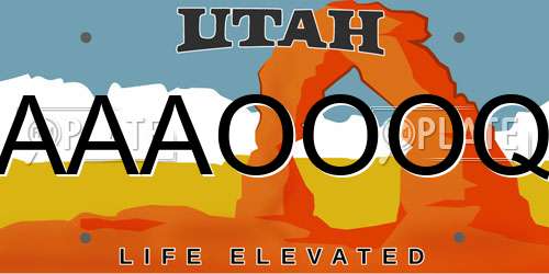 AAAOOOQ Utah License Plate