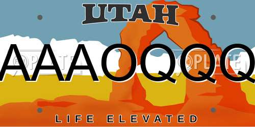AAAOQQQ Utah License Plate