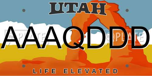AAAQDDD Utah License Plate