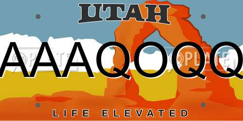 AAAQOQQ Utah License Plate