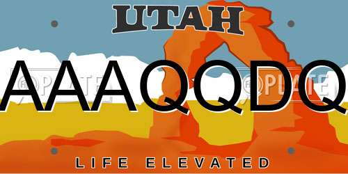 AAAQQDQ Utah License Plate