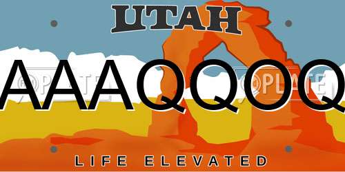 AAAQQOQ Utah License Plate