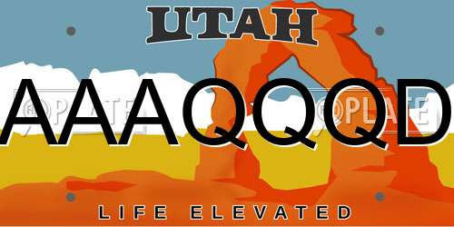 AAAQQQD Utah License Plate