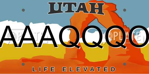AAAQQQO Utah License Plate