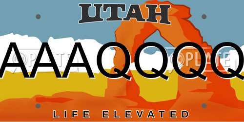 AAAQQQQ Utah License Plate