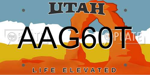 AAG60T Utah License Plate
