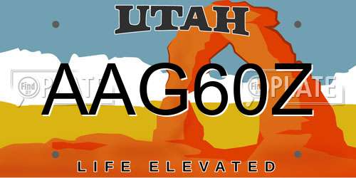 AAG60Z Utah License Plate