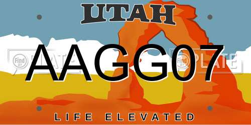 AAGG07 Utah License Plate