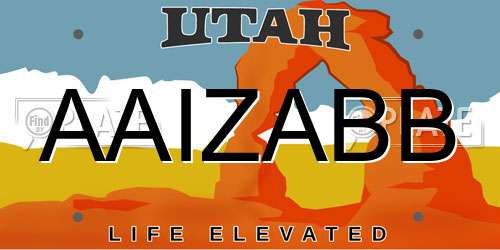 AAIZABB Utah License Plate