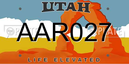AAR027 Utah License Plate