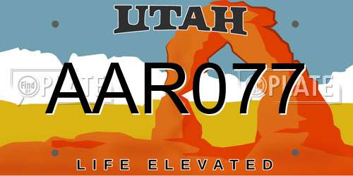 AAR077 Utah License Plate