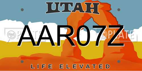 AAR07Z Utah License Plate
