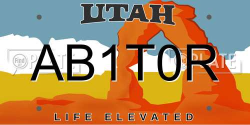 AB1T0R Utah License Plate