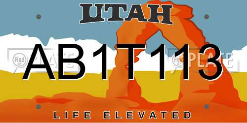 AB1T113 Utah License Plate