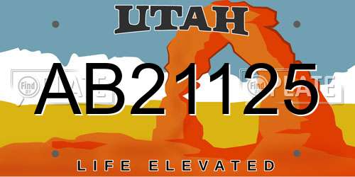 AB21125 Utah License Plate