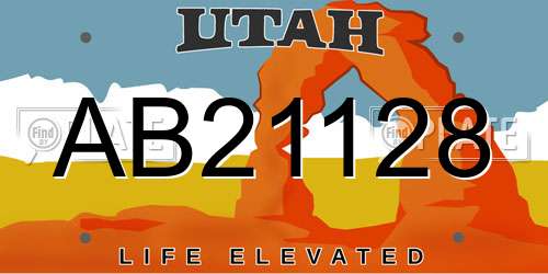 AB21128 Utah License Plate