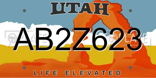 AB2Z623 Utah License Plate