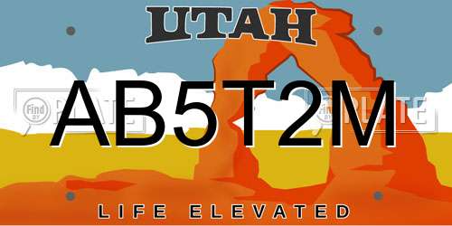 AB5T2M Utah License Plate