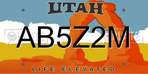 AB5Z2M Utah License Plate