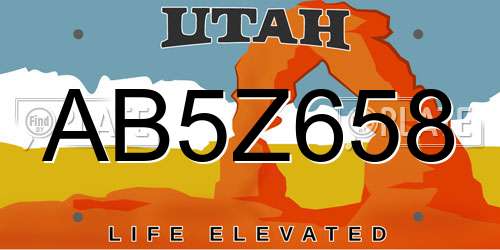 AB5Z658 Utah License Plate
