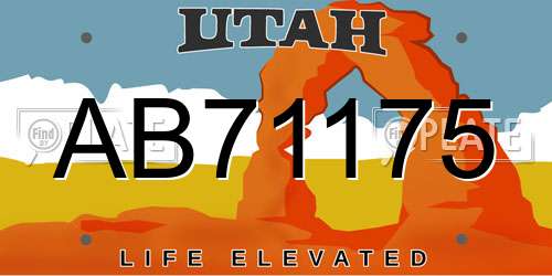 AB71175 Utah License Plate