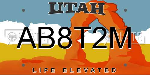 AB8T2M Utah License Plate
