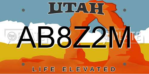 AB8Z2M Utah License Plate