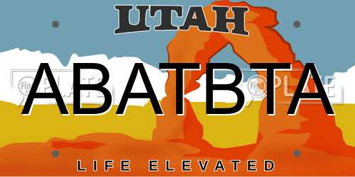 ABATBTA Utah License Plate