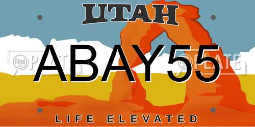ABAY55 Utah License Plate