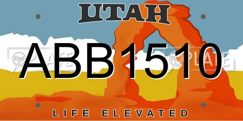 ABB1510 Utah License Plate